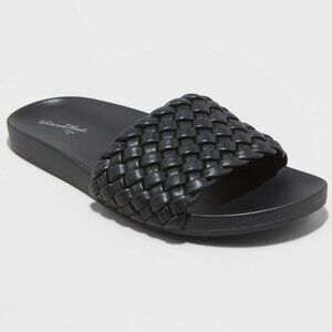 Women's Polly Woven Slide Sandals - Universal Thread Black Size 8 NWT
